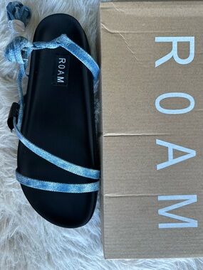 ROAM Women's Denim Wrap Sandal - Blue 39 new